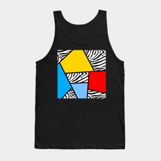 Abstract, Geometric Zebra Print Tank Top